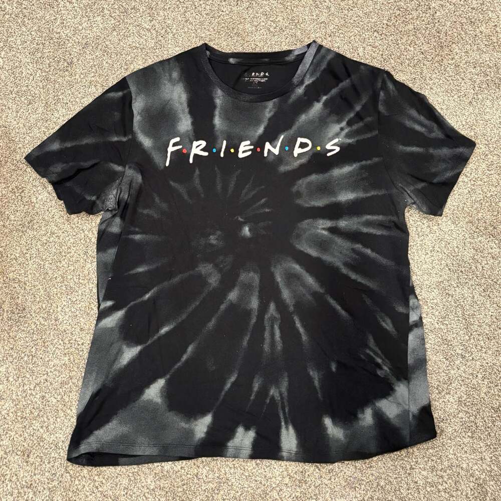 Friends Black Tie-Dye T-Shirt Size XXL